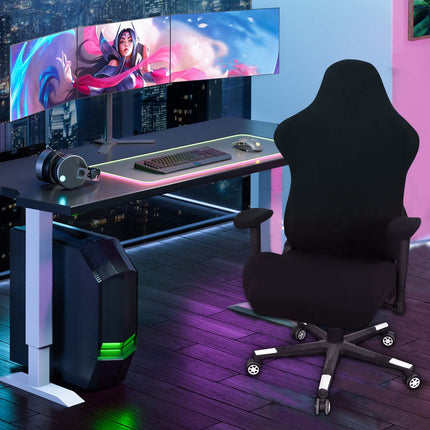 Voxlara Universal 4PC Office Chair Cover Set with Armrests for Computer Chairs/PC Seat Cover Chair, BLACK