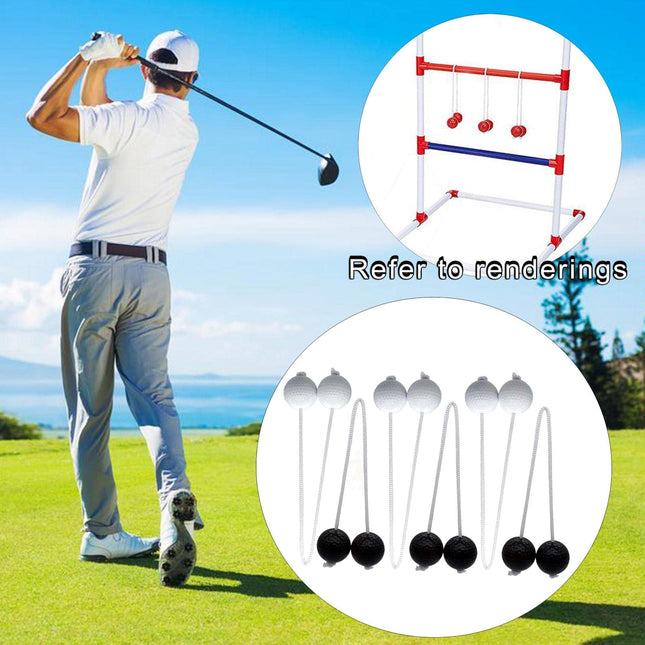 SM SunniMix Ladder Toss Game Replacement Ladder Balls, 2 Colors Tournament with Real Golf Balls, Black & White