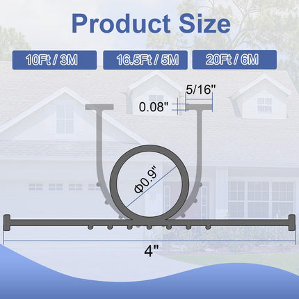 Garage Door Seals Bottom Rubber - Garage Door Seal, U+O Ring Weatherproof Garage Door Bottom Seal Strip Replacement with 5/16" T-Ends, Universal Garage Door Weather Stripping by Hzetuu
