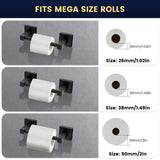 DEGULAS Toilet Paper Holder, Matte Black Stainless Steel Toilet Roll Holder, Wall Mounted Double Post Pivoting Modern Tissue Dispenser for Bathroom, Kitchen, RV