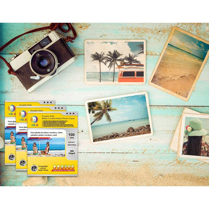 MR.R High Glossy Inkjet Photo Paper,Letter Size 8.5"x11", Letter x 100 Sheets per Pack, 200gsm for All Inkjet Printers Dye Ink 216x279mm