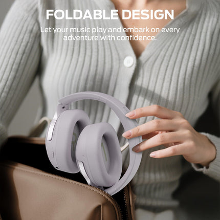 Monster Persona 5th ANC-Wireless Bluetooth Over-Ear Headphones with Microphone, 70H Playtime, Bluetooth 6.0, Comfortable and Foldable Design(Purple)