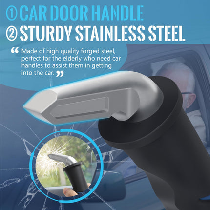 Milifox Car Door Handle Assist for Elderly, Portable Car Handle Support, Car Grip Handle to Help Get Out of Car for Seniors Handicap, 2 Pcs