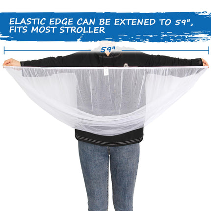 Baby Mosquito Net for Stroller, Sturdy Bug Net for Stroller, Bassinets, Cradles, Playards, Pack N Plays and Portable Mini Crib, Portable & Reliable Baby Insect Netting, White