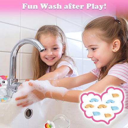 Soap Making Kit for Kids Unicorn & Rainbow Toys - Fun Christmas Birthday Easter Gifts for Girls Ages 3 4 5 6 7 Year Old - Arts and Crafts DIY Soap Maker Includes 2 Soap Flakes, 2 Portable Storage Bottles