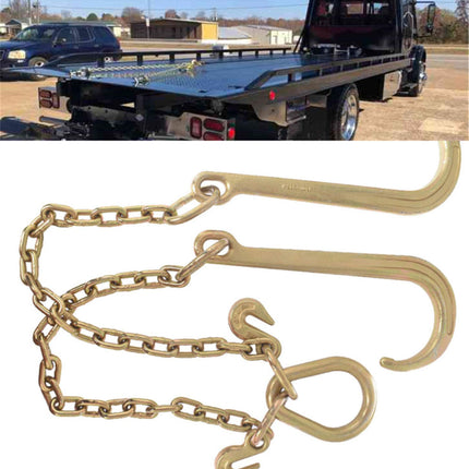 munirater 5/16 in x 2 ft Grade 70 Tow Chain 15 J Hook and T Hook Mini J Hook Recovery Wrecker Axle Tow Truck Chain
