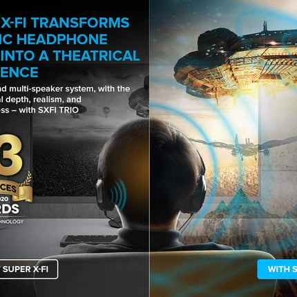 Creative SXFI Trio Triple-Driver in-Ear USB-C Headphones with Super X-Fi Audio Holography, 3D Surround Sound, Up to 100 dB SNR, Kevlar Cable with SXFI Wire, Built-in Mic, AuraSeal Noise Isolation