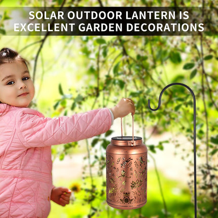Outdoor Waterproof Hummingbird Garden Decor Hanging Solar Lights Metal Solar Lantern Decor