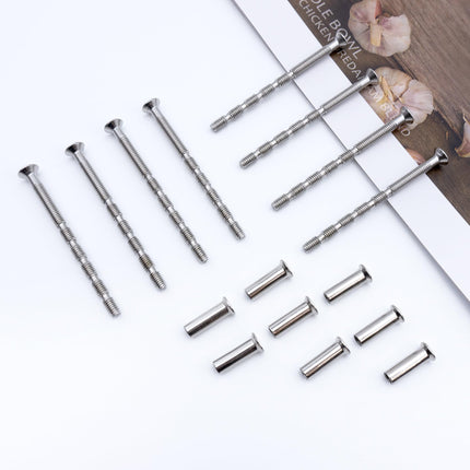 Qancekoo 8 Sets M4 Bolt Connecting Screws and Sleeves, Stainless Steel Adjustable Length Long Screw Door Handle Fixers for Hollow Door Handles Knobs Escutcheons and Others (60MM)