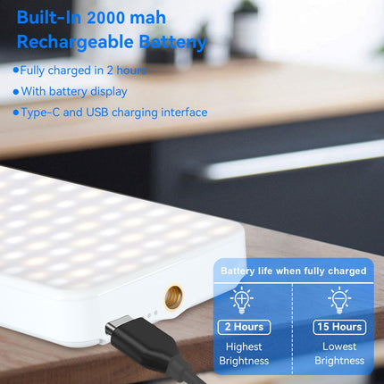 Mionondi Portable Light for Phone Selfie and Laptop Video Conference with Diffuser, 80 LED Rechargeable Light Compatible with Camera Tripod, Content Creator Essentials for Makup TikTok Recording