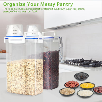 Viretec 1PC BPA Free Clear Plastic Rice Storage 3 to 5LBS  Dry Food Airtight Container, Multi-Use for Pet Dog Cat Food Canister etc