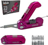 Kelvin Tools Kelvin 23 | The Palm-Sized Urban Ultra Multi-Tool Set | 23 Integrated Tools: 16 Bit Screwdriver Set, Tape Measure, Liquid Level, Hammer, and Flashlight (Pink)