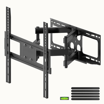 XINLEI Full Motion TV Wall Mount for 26-70 Inch LED LCD 4K Flat Curved TVs, Swivel Tilt Articulating 6-Arm Bracket, Up to 100lbs, Max VESA 400x400mm, Fits 12-16" Wood Studs, MA570