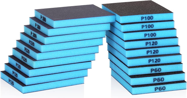 18 Pc 60-280 Sanding Sponge Pads Kit Ultra Fine Sanding Sponges Reusable Sanding Pads Wet Dry Super Soft Foam Sand Block Sandpaper Sponge