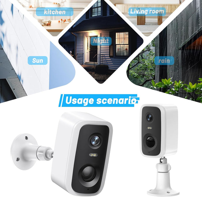 HEDNIC Q10 WIFI Rechargeable Battery Bullet Security Camera 4.0MP/Two Way Speaker
