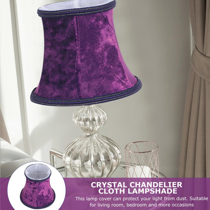 Hemobllo Purple Cloth Lamp Shade 4.72In Clip-on Lampshade Accessory DIY Lamp Cover for Table Chandelier Bulb Decoration Household Decorative Shade