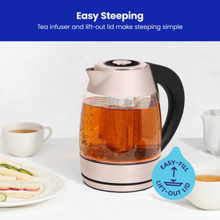 Chefman Digital Electric Kettle 1.8 Liter, Rose, 1500W