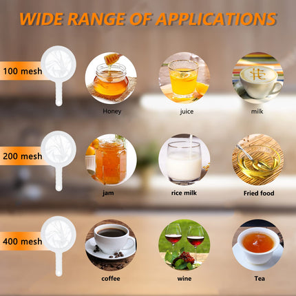 MIATTCLD Kitchen Ultra-Fine Nylon 4.5Inch Mesh Strainer with Handle For Soy Milk, Coffee, Milk, Yogurt, Juice,Tea Leaf Filter, Honey, Wine