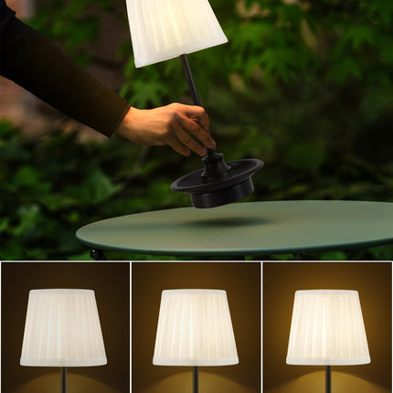 GyroVu LED Cordless Battery Operated Table Lamp Rechargeable, Black
