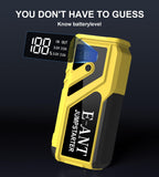 Car Battery Jump Starter 3000A Peak, 12V Jump Starter Battery Pack for Up to 8L Gas/5L Diesel, Battery Booster Jump Box, Power Bank USB QC3.0 Outputs Portable Charger, Jumper Cables LED Light Yellow