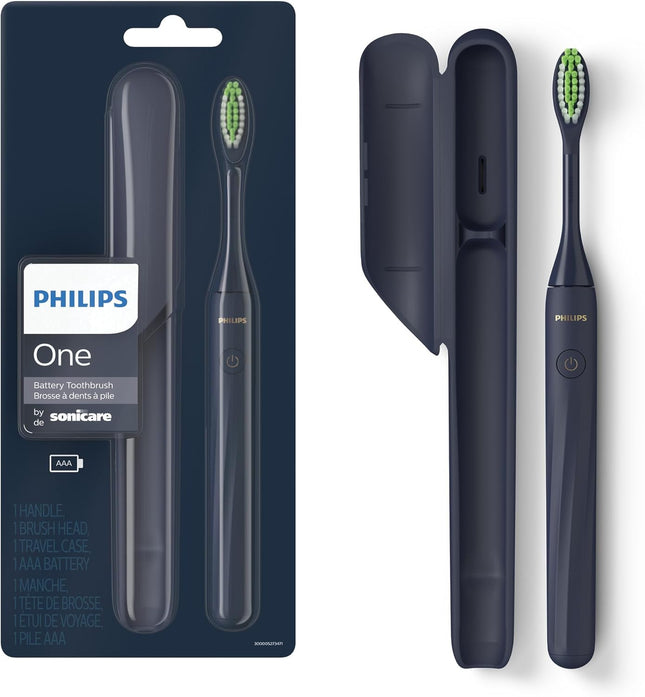 PHILIPS One By Sonicare Battery Toothbrush, Midnight, Hy1100/04