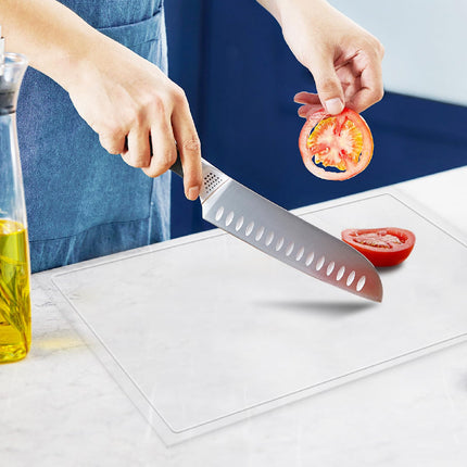 Acrylic Cutting Board with Juice Groove, Clear Cutting Board with Counter Lip, Cutting Boards for Countertop Protector, Non-Slip Dough Mat, Kitchen Decor Gadgets House Warming Gifts(20"x16")