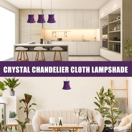 Hemobllo Purple Cloth Lamp Shade 4.72In Clip-on Lampshade Accessory DIY Lamp Cover for Table Chandelier Bulb Decoration Household Decorative Shade