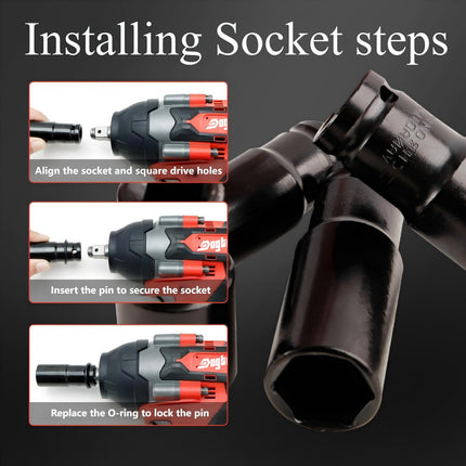 XINGBOSHEN 20V Cordless Impact Wrench 1/2'', High Torque Maximum 850 NM, Brushless Motor, 4 Variable Speeds Max 3200RPM, Compatible with Makita 18V Battery, NO Battery (TOOL ONLY))