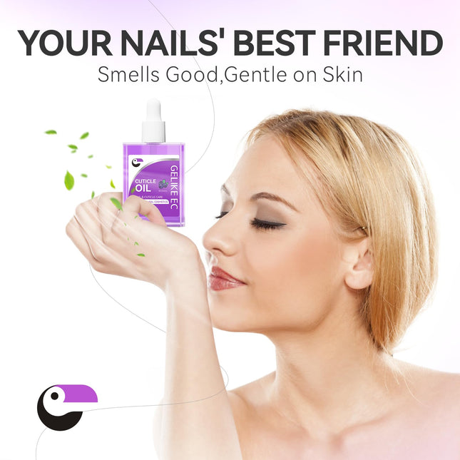 15ml Nail Cuticle Oil for Moisturize and Repair - GELIKE EC Easy and Quick Absorb Cuticles Care Treatment - Natural Blueberry Smells for Women and Men Dry Damaged Thin Nails