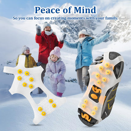 GT30 Light Ice Snow Grips Cleat Crampons Over Shoe Boot Traction Cleat Slip-on Stretch Footwear (Small)