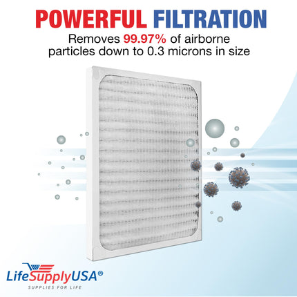 LIFESUPPLY USA ER498 1-PACK HEPA Filter Replacement 30925 Compatible with Hunter HEPAtech Air Purifiers