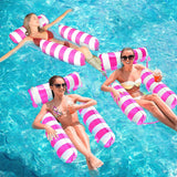 264 LB Inflatable Pool Floaties for Adults, 3 Pack Dehsiyc Water Floaties, Pool Float Noodles, Water Hammock Lounger, Pool Party Toys for Vacation, Red*3