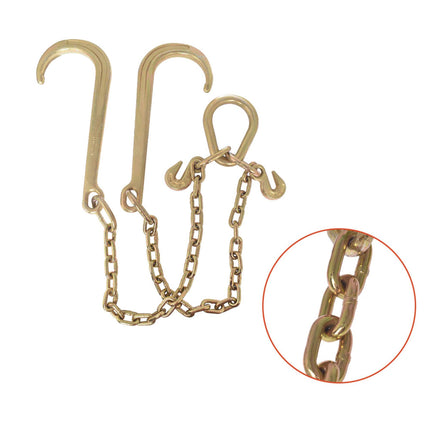 munirater 5/16 in x 2 ft Grade 70 Tow Chain 15 J Hook and T Hook Mini J Hook Recovery Wrecker Axle Tow Truck Chain