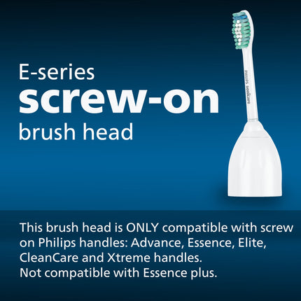 Philips Sonicare Genuine E-Series Replacement Toothbrush Heads, 2 Brush Heads, White, HX7022- (075020026996)