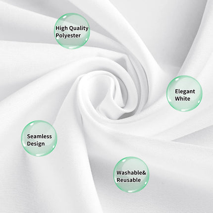 10 Pack Round Tablecloth White Round Tablecloth 90 Inch Round Table Cloth Washable Polyester Fabric Bulk Linen Tablecloths Round Table Cover Table Cloths for Parties Wedding Banquet Buffet Dinning