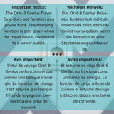 Oral-B Genius Series Travel Toothbrush Kit with Charging Function for 1 Handpiece and 2 Toothbrush Heads | Travel Case Without Charging Cable (Orchid Purple)