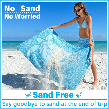 Vikumond 2-Pack Lightweight 79x36 Inch Turkish Beach Towel