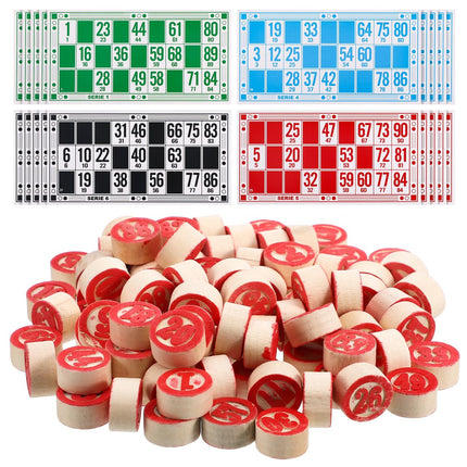 Kisangel Russian Bingos Chess Toy Educational Logical Game with 48 Cards 90 Pieces Portable Lightweight Bingo Set for Kids Family Hand-Eye Coordination Concentration Training