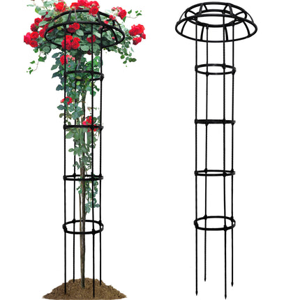 SORANGEUN 165cm Garden Trellis for Climbing Plants, Mushroom Plant Trellis for Potted Plants, Outdoor Heavy-Duty Obelisk Trellis for Cucumber, Tomato, Grape, Rose, Pea, Vine, Bean, Clematis, Zucchini