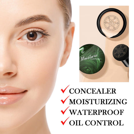 LZYLLS Air Cushion CC Cream Full Coverage Concealer Foundation Long-lasting Oil Control Moisturizing BB Cream, Natural