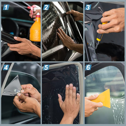 Window Tint Film for Cars, Car Window Tint Window Privacy Film, Car Shade Front Windshield, Heat & UV Block and Scratch Resistant, Blackout Window Film Auto Car Windshield Sun Shade Roll