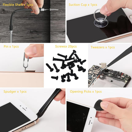 GWAHRWW Precision Screwdriver Set,150 in 1 tool kit screwdriver set with 120 Bits Magnetic Screwdriver Kit & 30 Bits Tool Set Handy Repair Tool, for Laptop,PC,Game,Console,Glasses, Black