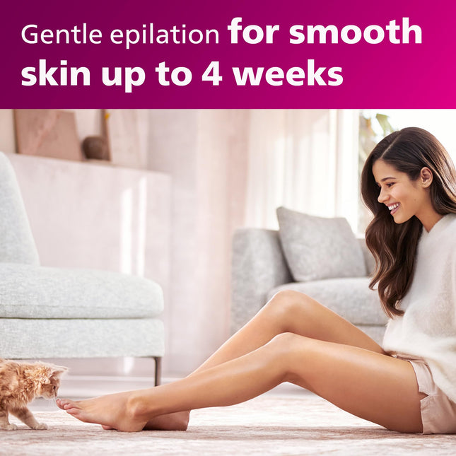 New Open Philips Epilator Series 8000 Wet & Dry Electric Hair Removal Epilator, Cordless Use, BRE720/14