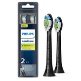Philips Sonicare DiamondClean Replacement Brush Heads, Black, 2 Pack, HX6062/90