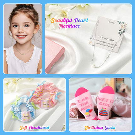 Happy Birthday Cards with Musical LED Lights Blowable Birthday Cake,Water Bottle,Jewelry,Christmas Gifts Box for Daughter Niece Granddaughter (10 PCS)