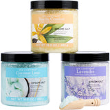 Spa Luxetique Bath Salt 3 x 480g, Premium Pure & Natural Epsom Salts for Soaking, Bath Salt for Women