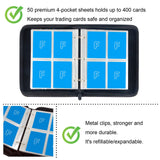 Famard Carrying Case Binder for Pokemon Card, Holds Up to 400 Trading Cards with 50 Premium Sleeves 4-Pocket Pages