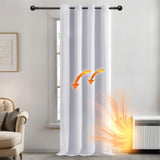 Deconovo Rectangle Blackout Curtain Room Darkening Panel Thermal Insulated Window Treatment Panels Blackout Grommet Drapery, Greyish White, 52x63 Inch One Panel