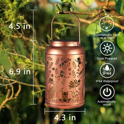 Outdoor Waterproof Hummingbird Garden Decor Hanging Solar Lights Metal Solar Lantern Decor