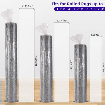 Xsourcer Rug Storage Bag, Fit for Rolled Rug up to 9'x 12', Large Plastic Rug Bag Clear Carpet Runner Bag Perfect for Rug Storage/Moving/Packing/Shipping and Other Foldable Large Objects